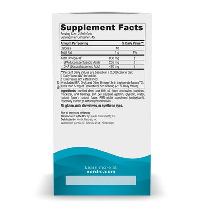 Nordic Naturals DHA – 480 mg DHA / 205 mg EPA – 60 Softgels