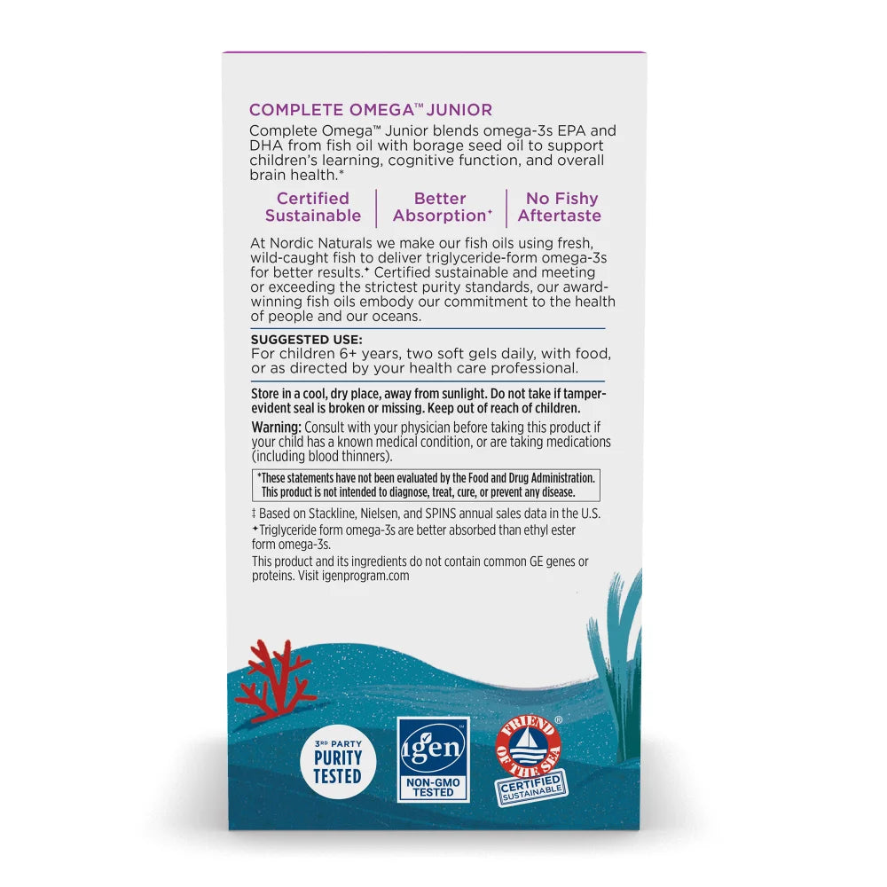 Complete Omega Junior – Omega 3-6-9 Complex for Kids Ages 6+