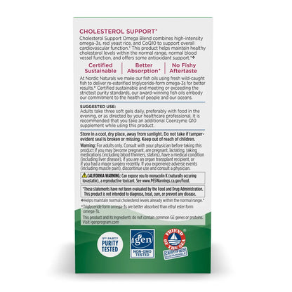 Nordic Naturals Cholesterol Support – Omega-3 + Red Yeast Rice + CoQ10 – 60 kapsułek