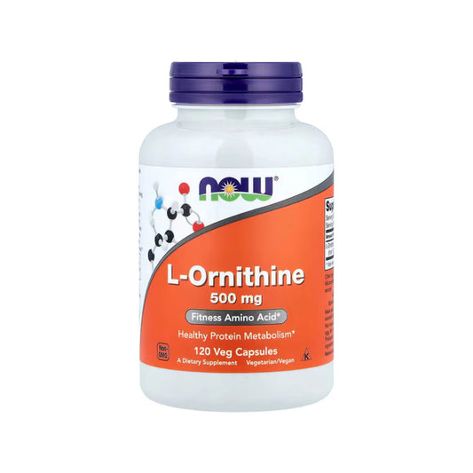 L-ornityna 500mg, NOW Foods - 120 kapsułek wegetariańskich
