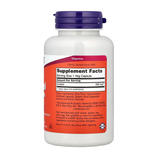 Inozytol 500 mg, NOW Foods - 100 kapsułek wegetariańskich