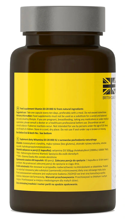 Witamina D3 20 000 IU – Suplement o wysokiej mocy