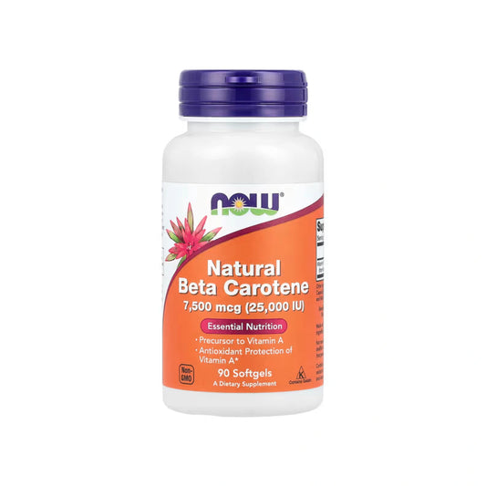 Naturalny Beta Karoten 7 500 mcg (25 000 IU), NOW Foods - 90 Kapsułek Softgel