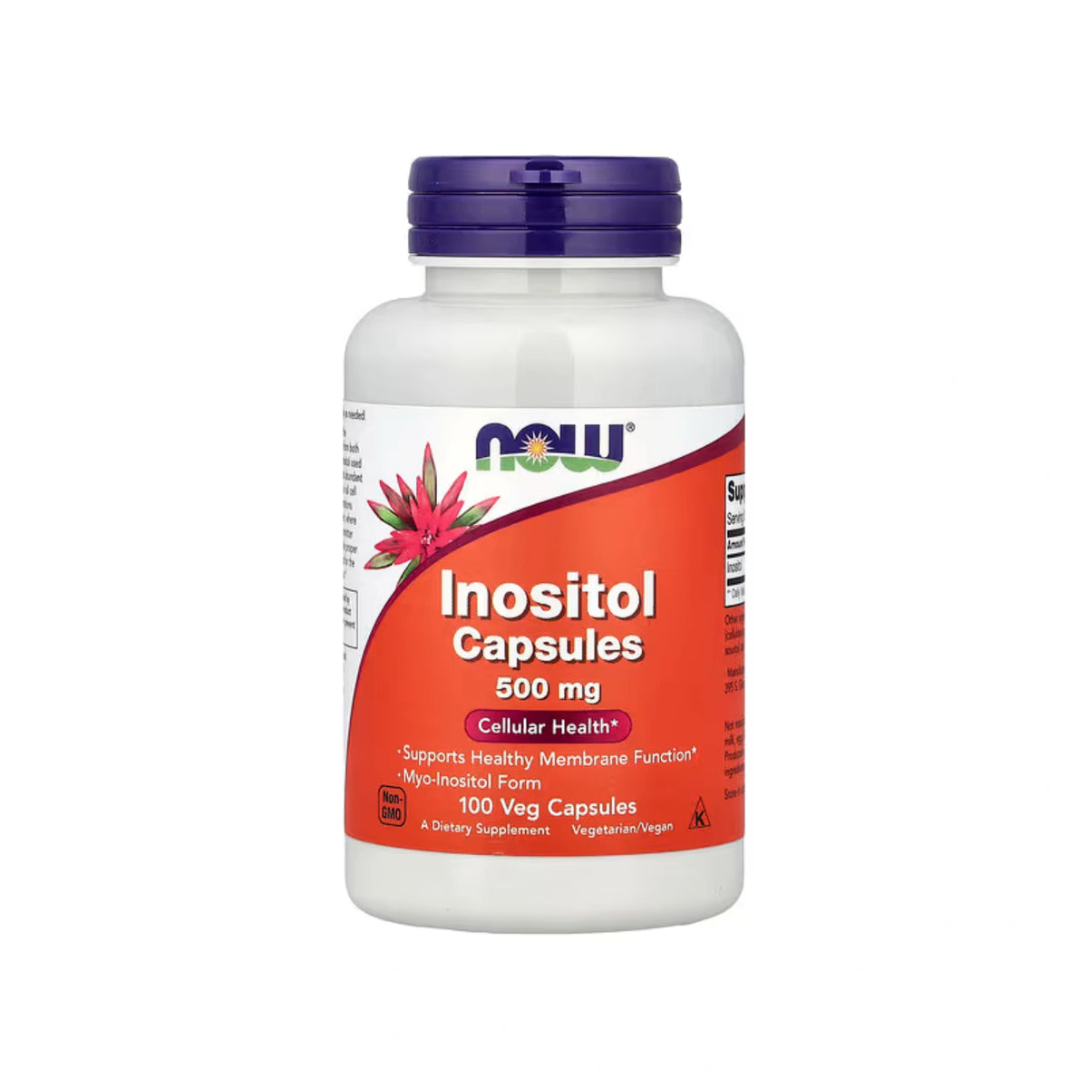 Inozytol 500 mg, NOW Foods - 100 kapsułek wegetariańskich