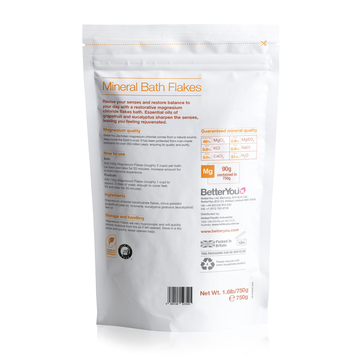 BetterYou Magnesium Revive Bath Flakes – 750 g