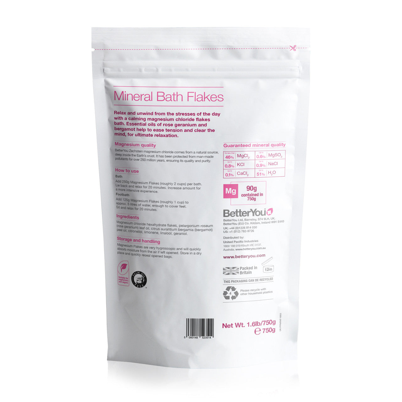 BetterYou Magnesium Relax Bath Flakes – 750 g