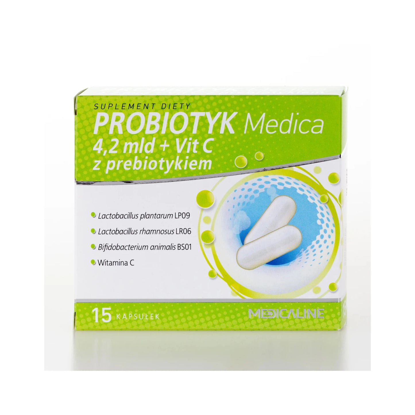 Probiotic Medica – 4.2 Billion Probiotic Strains + Vitamin C & Prebiotic [exp:11.25]