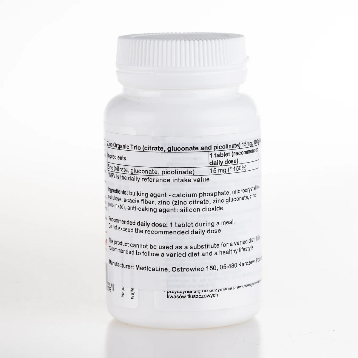 Cynk Organiczny Trio 15 mg (cytrynian, glukonian i pikolinian) – Aliness