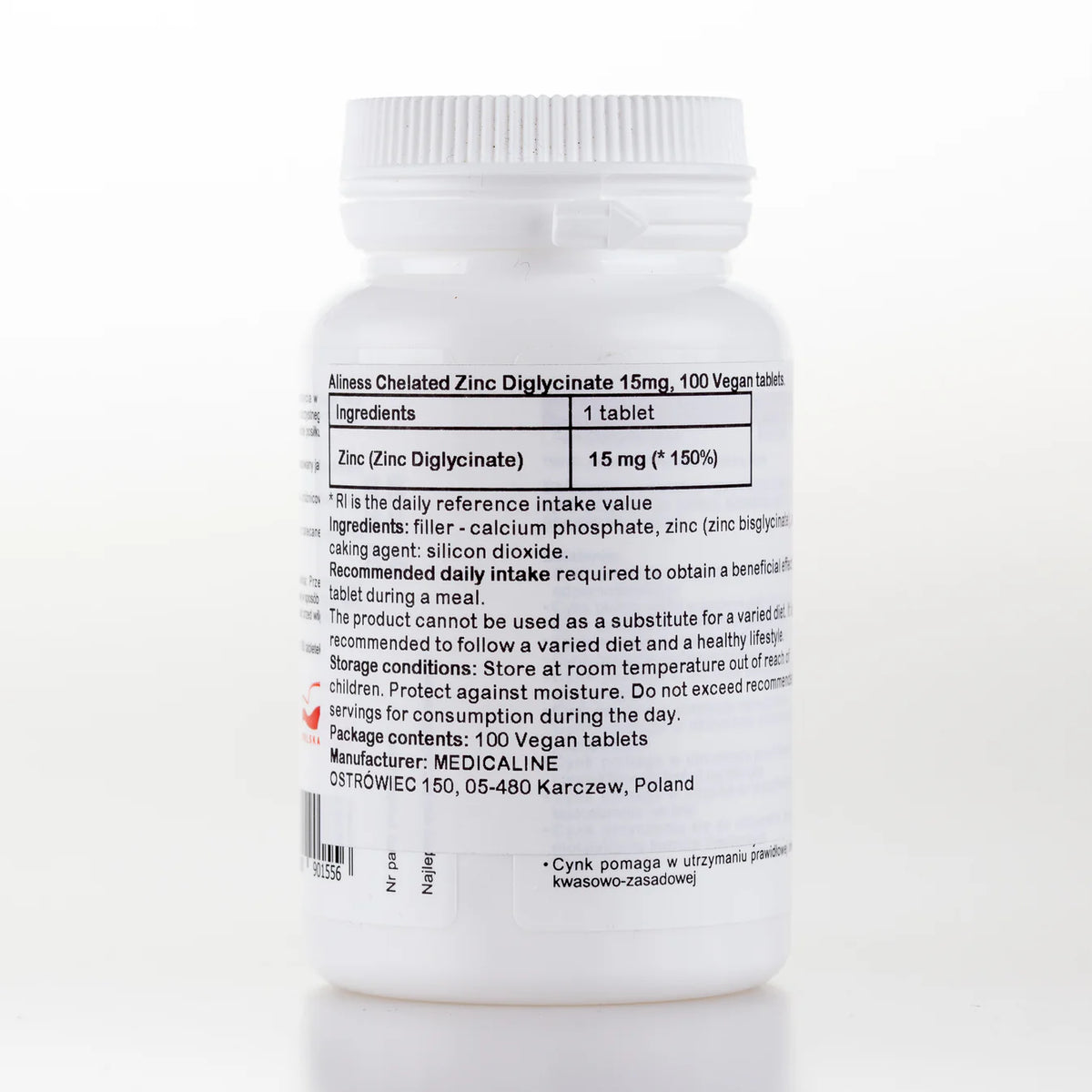 Chelated Zinc Diglycinate 15 mg – 100 Vegan Tablets | High Bioavailability