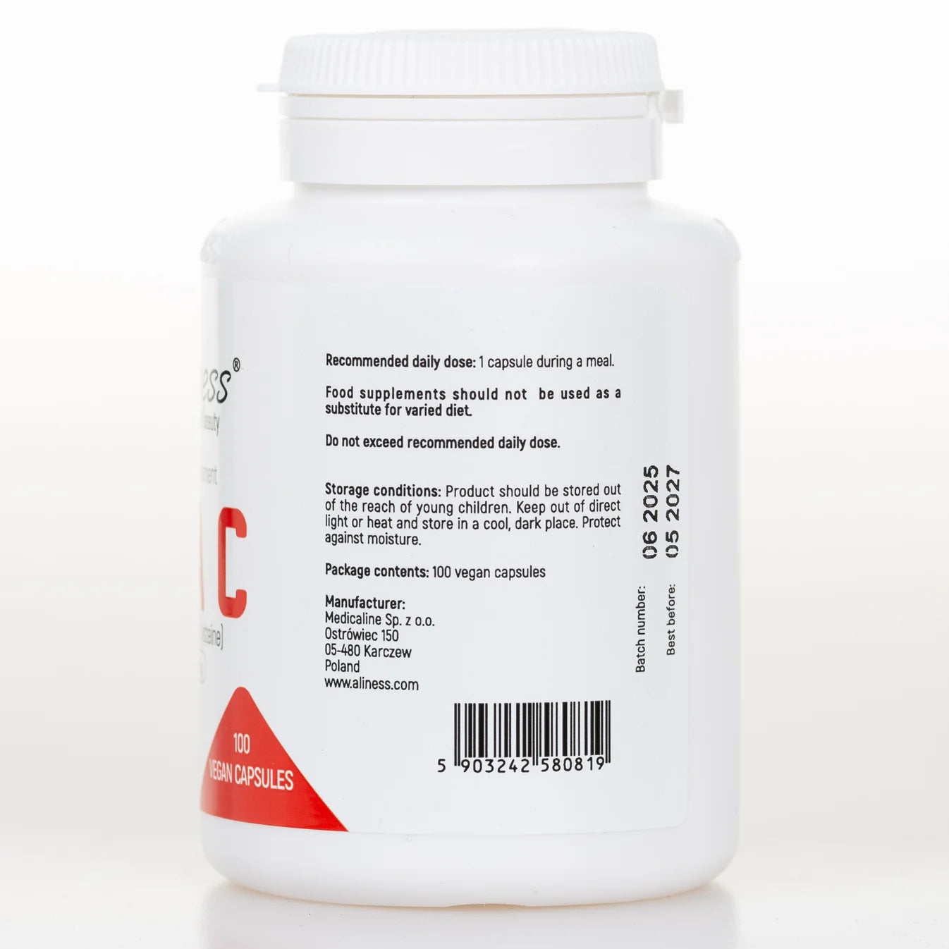 Kapsułki NAC 500 mg (N-acetylo-L-cysteina)