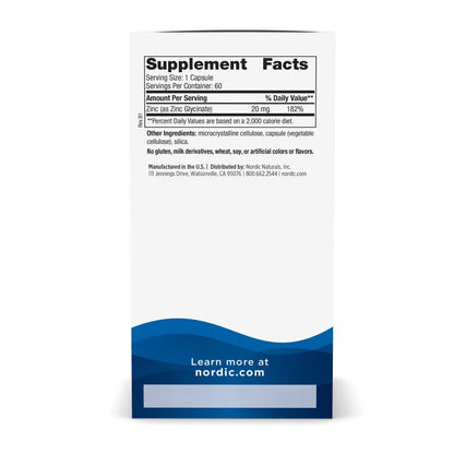 Glicynian cynku – Nordic Naturals 20 mg