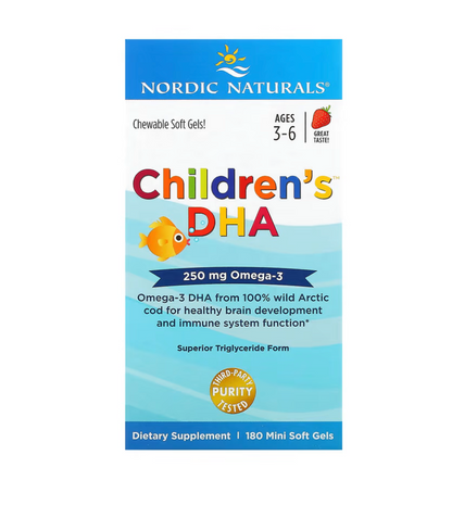 Nordic Naturals, DHA dla dzieci, mini miękkie truskawkowe żelki