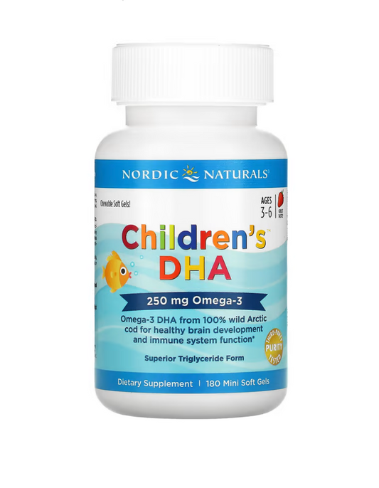 Nordic Naturals, DHA dla dzieci, mini miękkie truskawkowe żelki
