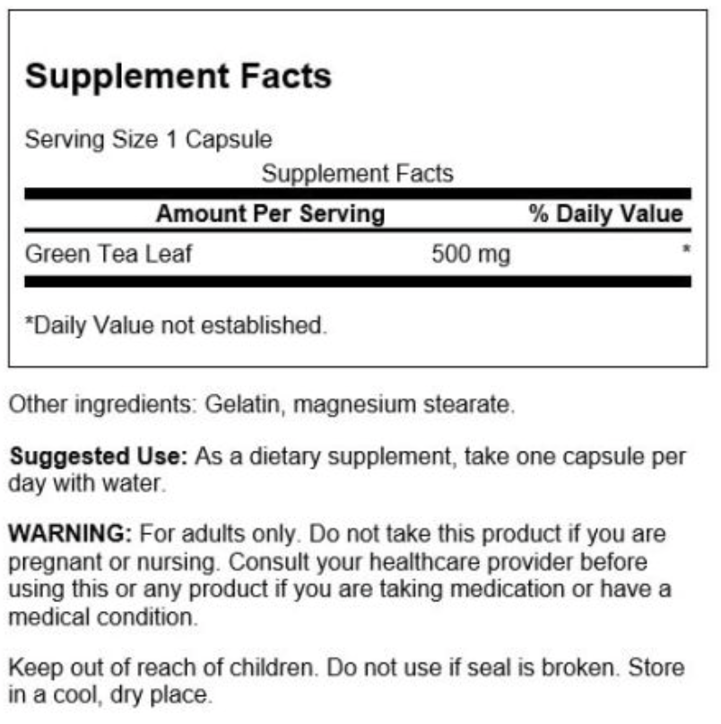 Zielone herbata, 500mg