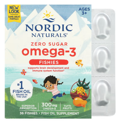 Nordic Naturals Omega-3 Fishies, 300 mg, Yummy Tutti Frutti Taste