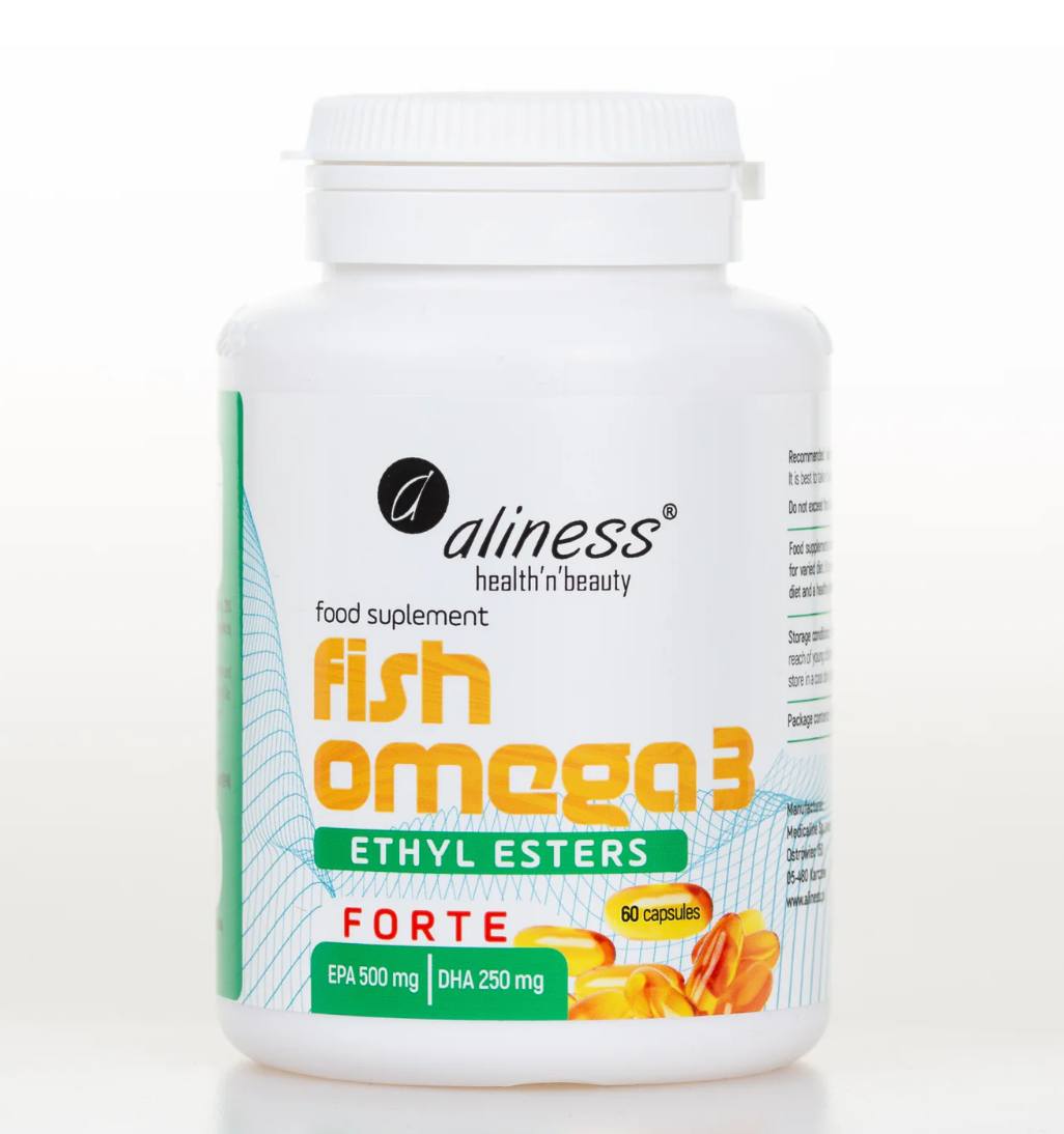Fish Omega 3 FORTE Estry Etylowe – 500 mg EPA / 250 mg DHA – 60 Kapsułek