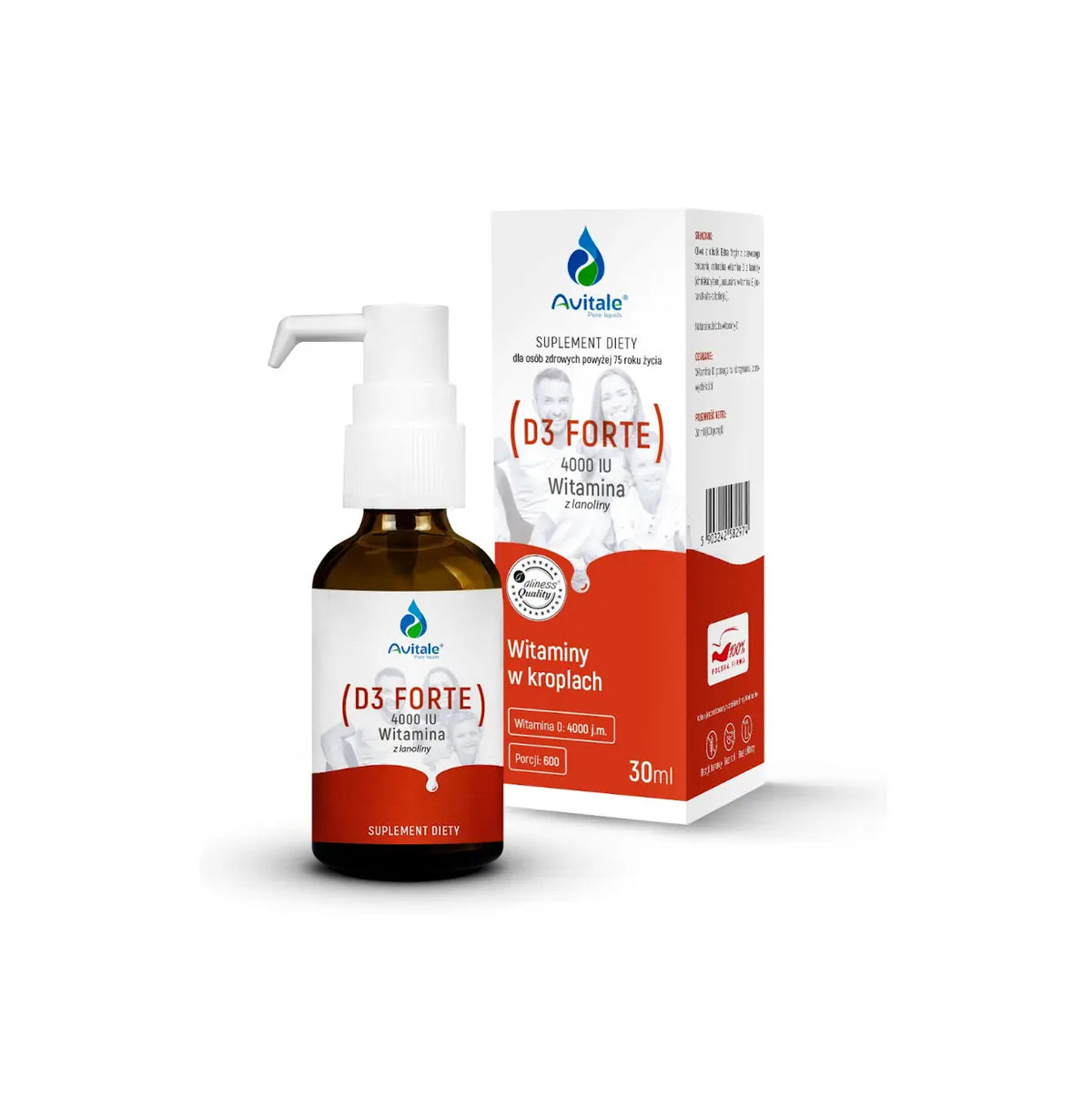 Avitale D3 FORTE 4000 IU – 30 ml Witamina D3 w płynie | Aliness