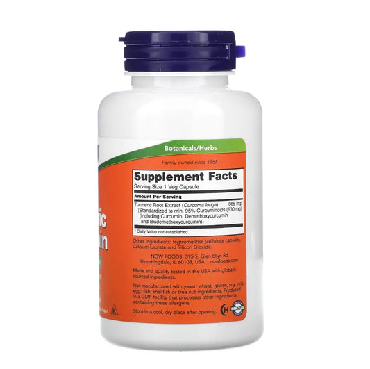NOW Turmeric Curcumin 665 mg – 60 Veg Capsules