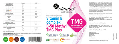 Vitamin B Complex, B-50 Methyl, TMG Plus - 100 capsules
