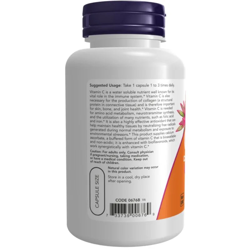 Vitamin C-500 Calcium Ascorbate-C, NOW 250 Veg Capsules