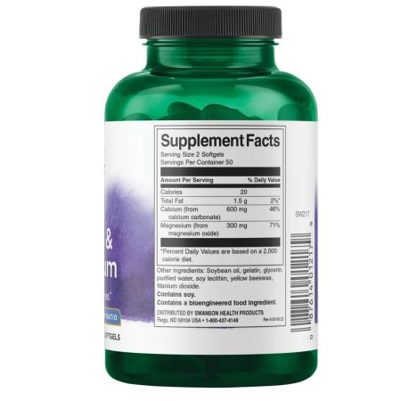 Swanson Liquid Calcium & Magnesium – 100 Softgels