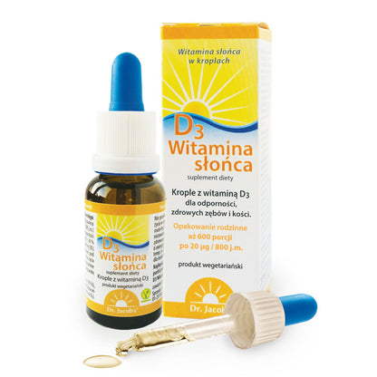 ✨20% OFF✨Witamina D3 Słońce 20ml, 800 j.m. [data ważności]